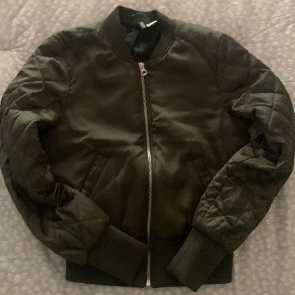 H&M Green Bomber Jacket - Picture 1 of 3